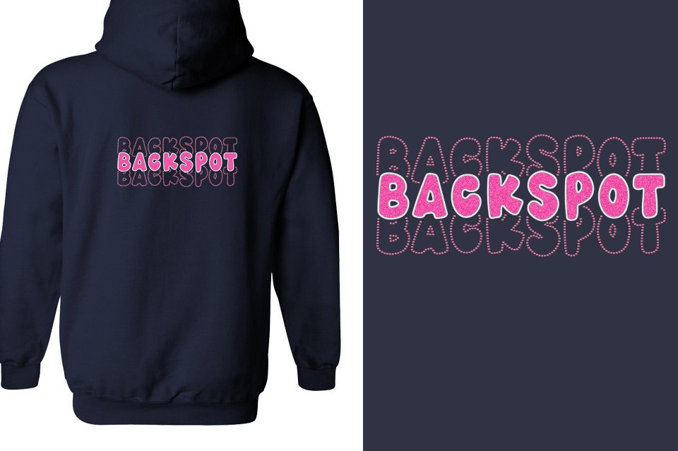 BACKSPOT 3-lines glitter rhinestones Unisex Zip Hoodie