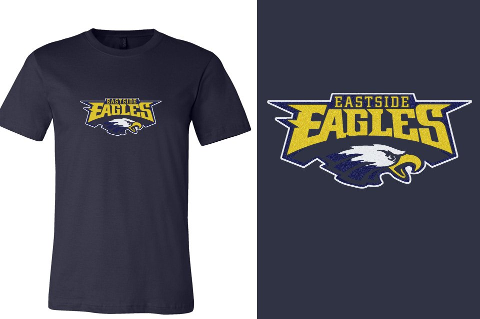 Eastside Eagles logo glitter Unisex t-shirt