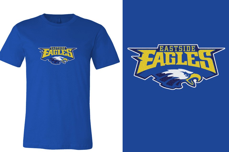 Eastside Eagles logo glitter Unisex t-shirt