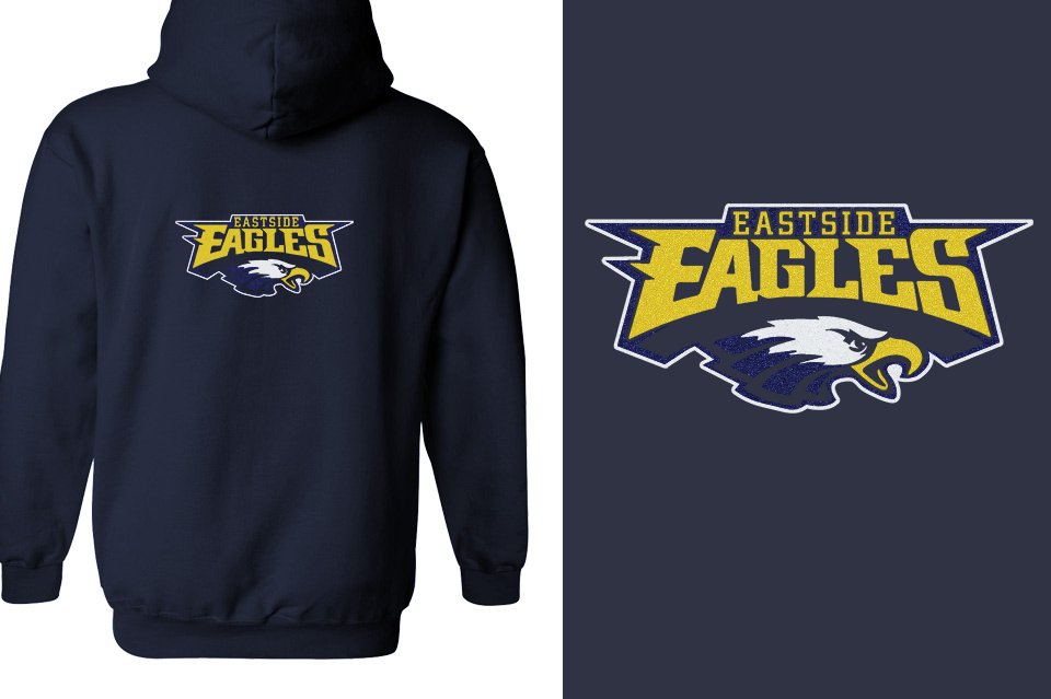 Eastside Eagles logo glitter Unisex Zip Hoodie