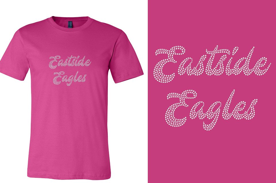 Rhinestones Eastside Eagles 2-lines 1-color stones Unisex t-shirt