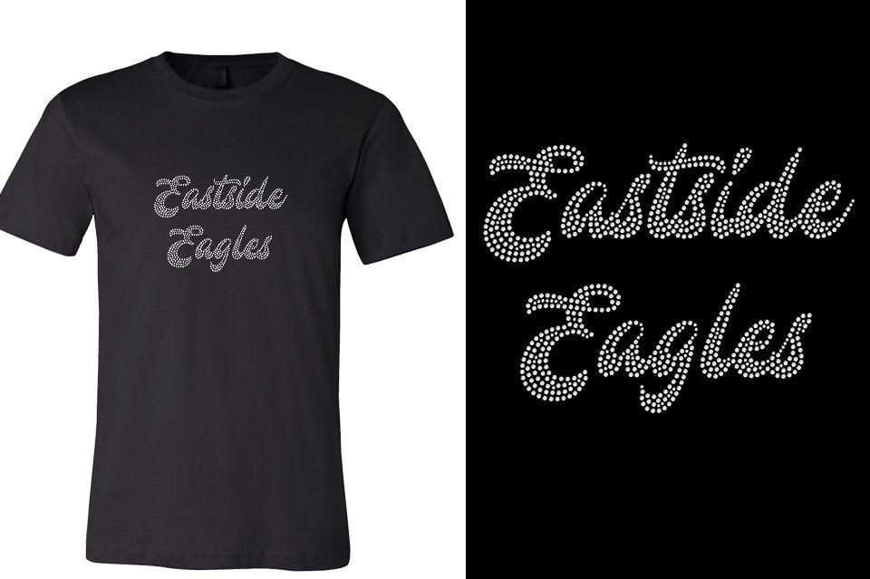 Rhinestones Eastside Eagles 2-lines 1-color stones Unisex t-shirt