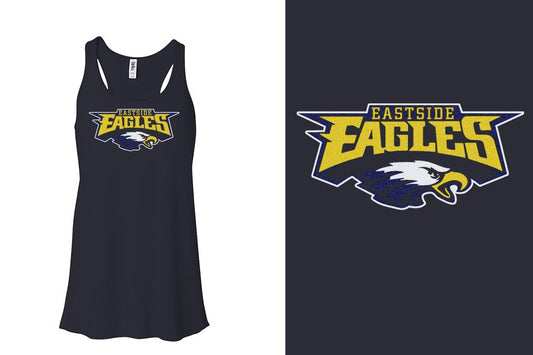 Eastside Eagles logo glitter Youth Flowy Racerback Tank