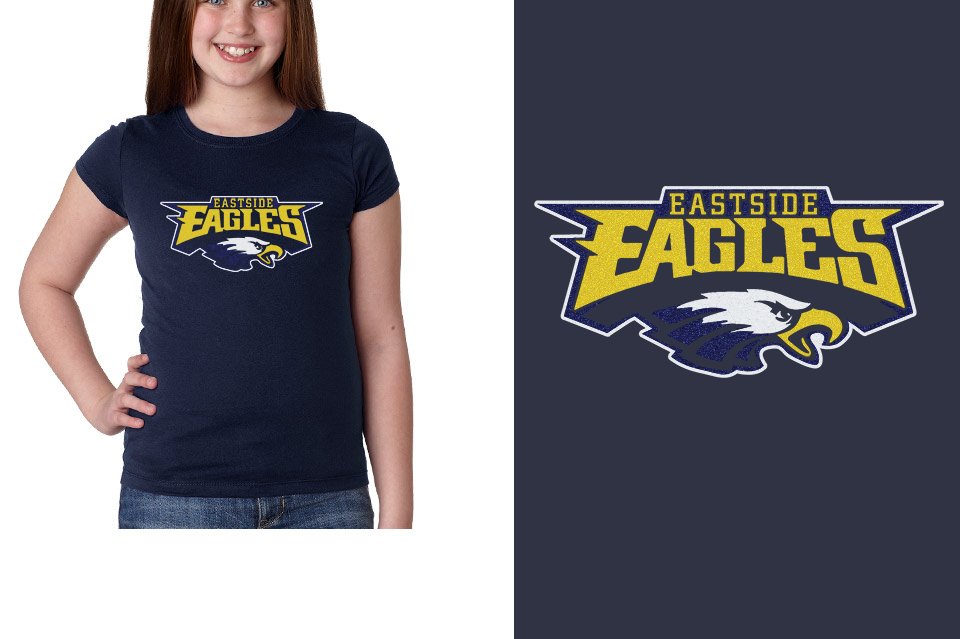 Eastside Eagles logo glitter Girls' Princess T-Shirt