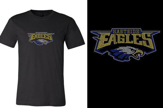 Rhinestones Eastside Eagles logo stones 3-color Unisex t-shirt