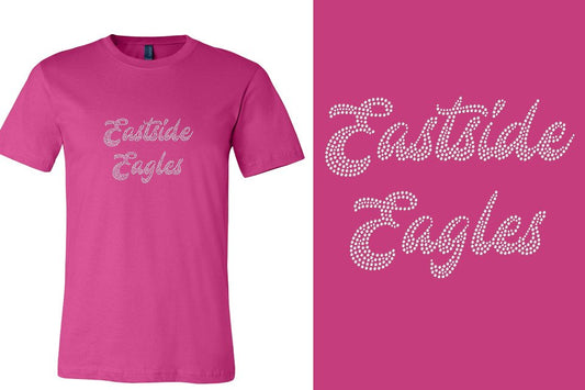 Rhinestones Eastside Eagles 2-lines 1-color stones Unisex t-shirt