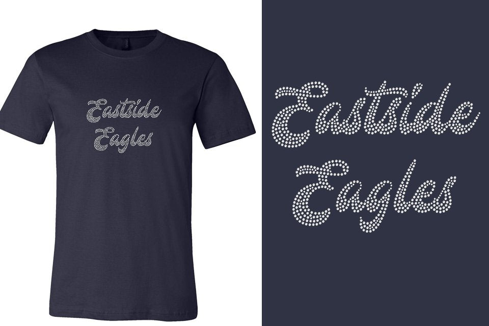Rhinestones Eastside Eagles 2-lines 1-color stones Unisex t-shirt