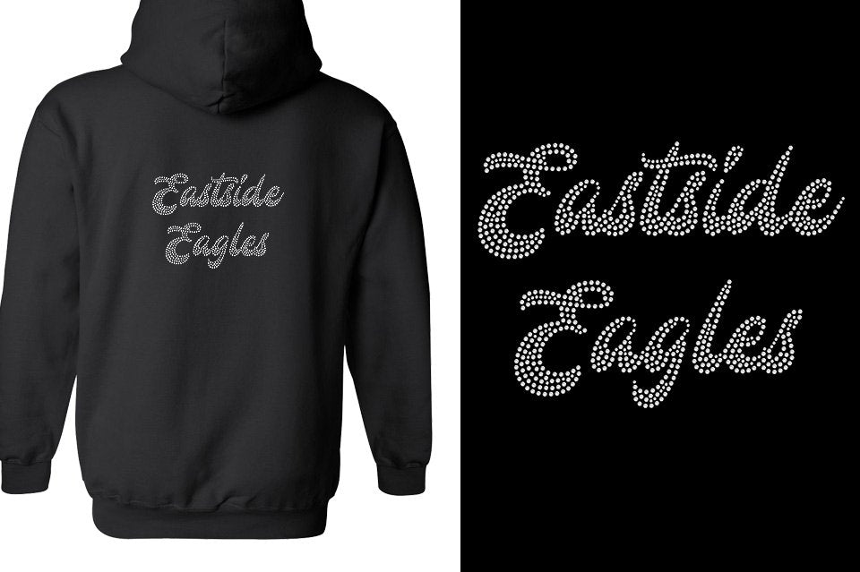 Rhinestones Eastside Eagles 2-lines 1-color stones Unisex Zip Hoodie