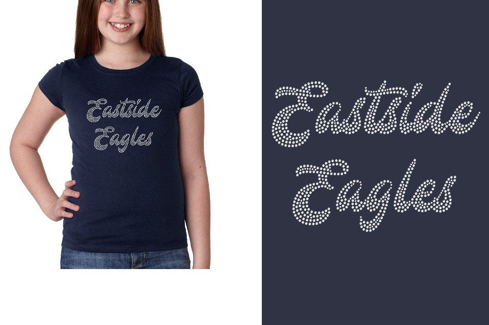 Rhinestones Eastside Eagles 2-lines 1-color stones Girls' Princess T-Shirt