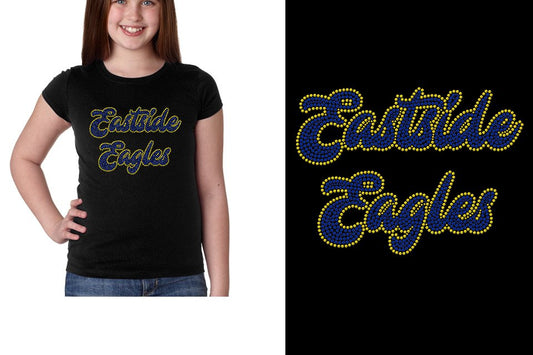 Rhinestones Eastside Eagles 2 lines 2 colors stones Girls' Princess T-Shirt