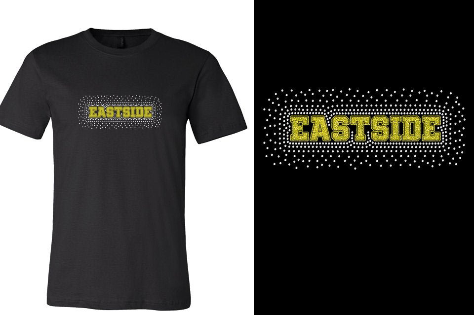 Rhinestones Eastside Yellow Glitter Plus Stone Burst Unisex t-shirt
